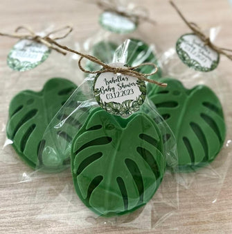 Jungle Leaf Soap Favors - Safari Baby Shower Decorations Greenery Leaves Girl Boy Gift for Guests in Bulk Wild One Theme Kids Birthday Party