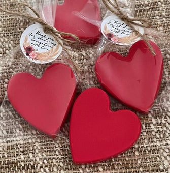 Red Heart Soap Favors - Bridal Shower Gift for Guests in Bulk Wedding Baby Shower Winter Christmas Holiday Office Family Coworker Decoration