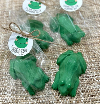 Frog Soap Favors - Kids Birthday Party Decor, Gift for Guests in Bulk, Girl Boy Baby Shower Gender Neutral, Frog Forest Jungle Wild Animal