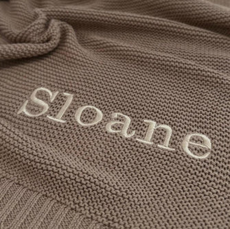 Knit Baby Blanket with Name - Embroidered Baby Girl Gift Personalized Boy, Newborn Kids Toddler Gender Neutral Knit Blanket Nursery Decor