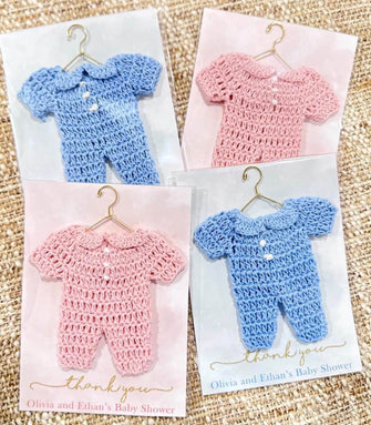 Elegant Baby Magnet Favors - Baby Shower Favors Girl Boy, First Birthday Sprinkle Gift for Guests in Bulk, Personalized Crochet Decorations