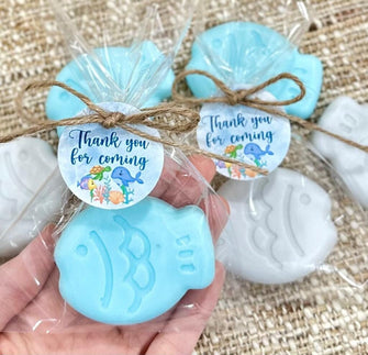 Fish Soap Favors - Ocean Baby Shower Under the Sea Favor Nautical Themed Decorations Baby Boy Girl Kids Birthday Gift Sea Creature Animal