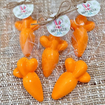 Easter Carrot Soap Favors - Kids Basket Bunny Party Decorations Girl Boy Easter Egg Gift Stuffer Decor Birthday Spring Rabbit Party Supplies