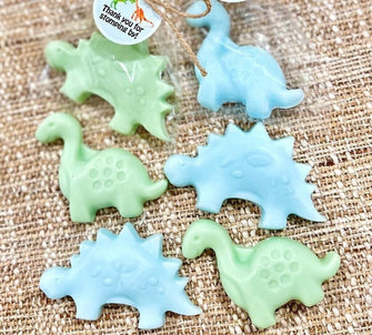 Dinosaur Soap Favors - Dino Birthday Party Baby Shower Kids Gift for Guests in Bulk, Pastel Thank You Personalized Decoration Ideas for Boy