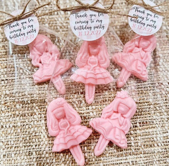 Pink Girl Soap Party Favors - Kids Birthday Decorations, Baby Shower Party Gift for Guests in Bulk, Tea Party Pink Gown Dance Dress Decor