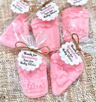 Spreading Love SOAP Favors - Baby Shower Jam and Pie Shaped Soaps - Unique Idea Gifts for Guests in Bulk, Kids Girl Birthday Decorations