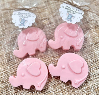 Elephant Soap Favors - Little Peanut Baby Shower Girl Thank You Gift for Guests in Bulk, Pink Kids Safari Themed Birthday Party Decorations