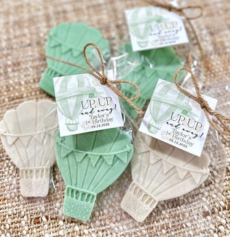 Hot Air Balloon Soap Favors - Baby Shower Decorations, Up and Away Birthday Gift for Guests in Bulk, Girl Boy Gender Neutral Reveal Party