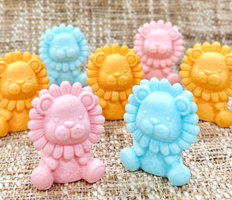 Lion Soap Favors - Safari Animal Baby Shower Boy Girl Decor, Wild One Kids 1st First Birthday Party Gift for Guests in Bulk Jungle Theme