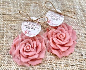 Dusty Rose Soap Favors -- Baby in Bloom Baby Shower Girl Gift For Guest in Bulk Bridal Shower Party Thank You Personalized Floral Decoration