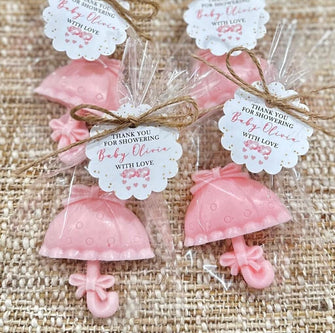 Baby Shower Umbrella Soaps - Girl Favors, Baby Sprinkle Decorations, Birthday Gift Pink Gift for Guests in Bulk, Showering with Love Party