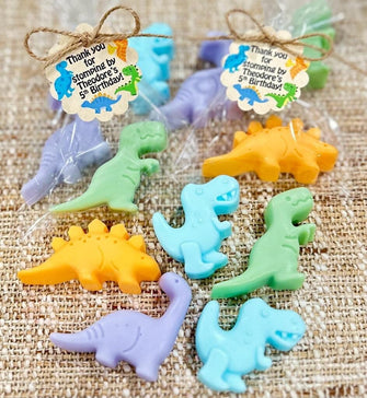 Dinosaur Soap Favors - Birthday Party Decorations, Baby Shower Recuerdos, Girl Boy Dino Theme Gift for Guests in Bulk Goodie Bag Filler Idea