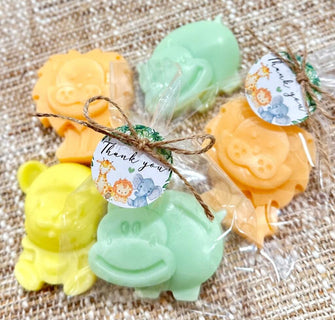 Big Animal Soaps - Safari Jungle Baby Shower Favors, Boy Girl Decorations, Wild One Animals Birthday Gift Monkey Lion Elephant Theme Party