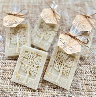 Honey Oatmeal Tree Soaps - Let Love Grow Baby Shower Favors for Guests in Bulk Woodland Bridal Party Boy Girl in Bloom Mountain Forest Theme