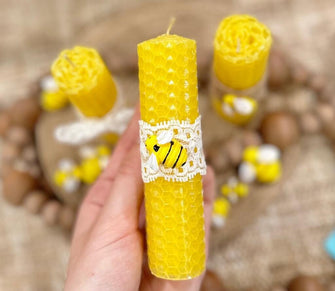 Hand Rolled Beeswax Candles - Bee Party Favors Baby Shower Decoration Honey Bridal Gift Guest Bulk Bumble Themed Queen Mommy to What Will it