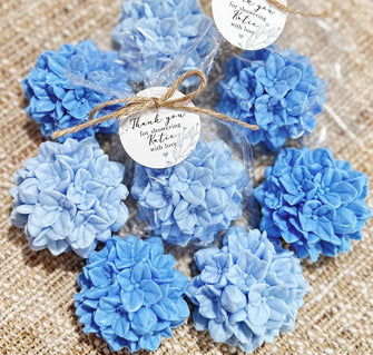 Hydrangea Soap Favors - Bridal Shower Gift for Guests in Bulk, Dusty Something Blue Before I Do Bride Crew Wedding Flower, Baby Party Decor