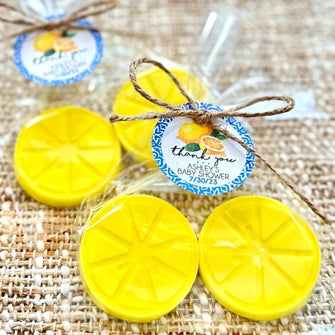 Lemon Soap Favors -- Bridal Shower Baby Theme Party Decor Summer She Found Main Squeeze Citrus Wedding Mediterranean Gift for Guests in Bulk