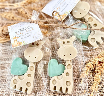 Giraffe Soap Favors - Safari Baby Shower Party Decorations, Girl Boy Boho Jungle Kids Wild One First Birthday Thank You Gift for Guests Bulk