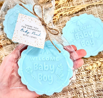 Extra Large Soap Favors - Big Boy Baby Shower, Blue Thank You Gift for Guests in Bulk Ideas, Oh Babyshower Sprinkle in Bloom Decorations