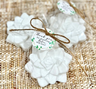 White Succulent Soap Favors - Bridal Shower Gift for Guests in Bulk, Baby in Bloom Sprinkle Decor Pink Let Love Grow is Lucky Wedding Party