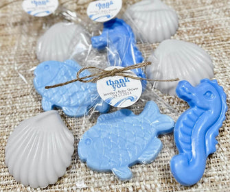 Ocean Themed Soaps - Under the Sea Baby Shower Favors, Nautical Party Fish Beach Creatures Mermaid Pool Birthday Ahoy Its a Boy Decorations