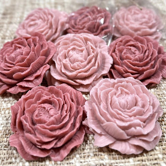 Elegant Peony Soap Favors - Bridal Shower Gift, Baby in Bloom Sprinkle Decoration for Guests in Bulk Dusty Rose Pink Floral Party Girl Ideas