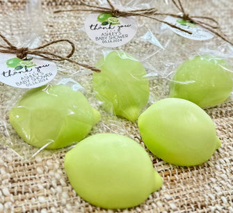 Lime Soap Favors - Green Bridal Shower Baby Shower Decor Boy Girl, CITRUS SCENTED, Party Favor Mediterranean Main Squeeze Summer Wedding