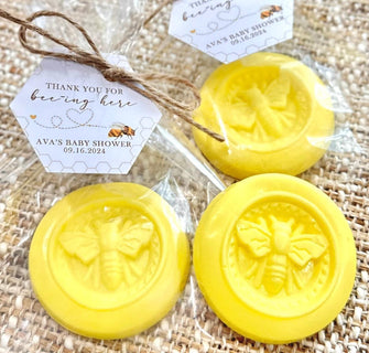 Bee Party Soap Favors - Baby Shower Mommy Theme Decorations, Bridal Wedding Meant To Bee, First Bee Day Birthday Gift for Guests in Bulk