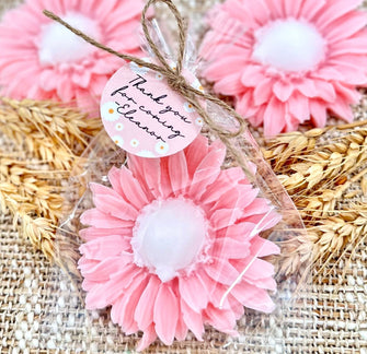 Pink Daisy Soap Favors - Baby Shower Party, Baby Girl is In Bloom Gift for Guests in Bulk, Bridal Wedding Flower Wildflower Birthday Decor