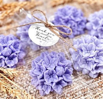 Hydrangea Soap Favors - Baby Shower Girl Gifts, Bridal Purple I Do Bride Crew Wedding Flower Luncheon Birthday Decor for Guest in Bulk Party