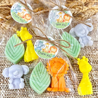 Safari Animal Soap Favors - Baby Shower Decorations, Jungle Party Wild One First Birthday Boy Girl Thank You Sprinkle Gift for Guests Bulk