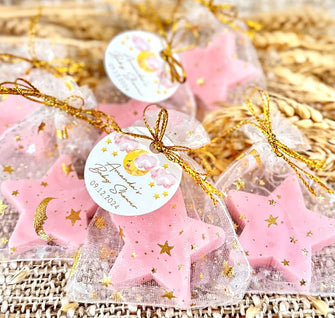 Mini Stars Soap Favors - Baby Shower Twinkle Little, Girl Boy Gold Gender Reveal Thank You Gift Idea for Guest in Bulk, First Birthday Party