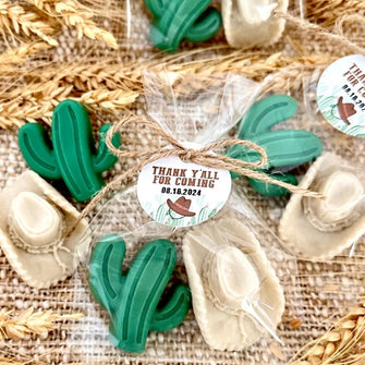 Western Soap Favors - 2 Soaps Per Bag - Cowboy Baby Shower Party, My First Rodeo Little Boy Girl Birthday Decor Wedding Country Themed Gifts