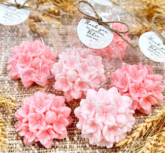 Hydrangea Soap Favors - Baby Shower Girl Gifts, Bridal Pink I Do Bride Crew Wedding Flower Luncheon, Birthday Decor for Guests in Bulk Party