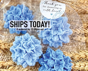 Dusty Blue Hydrangea Soaps  - Coastal Bachelorette Gifts, Sea Beach Ocean Side Bridal Party Favors for Guests in Bulk, Tropical Baby Shower