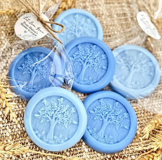 Tree Soap Favors - Dusty Blue Let Love Grow Bridal Gift, Baby Shower Boy, Something Blue Before I Wedding Bachelorette Party Guest Gift Bulk