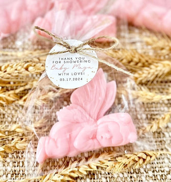 Sleeping Angel Soaps - Baby Shower Favors Girl, Baptism Gift for Guests in Bulk, Holy Communion Decorations, Church Celebration Ideas Decor