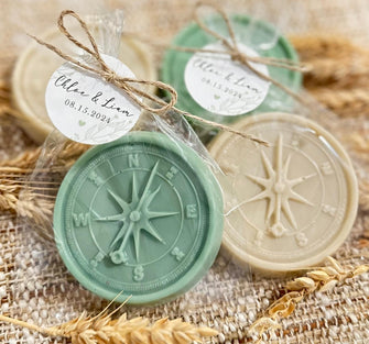 Compass Soap Favors - Travel Adventure Theme Wedding, Cruise Retirement Party, Man Woman Birthday, Nautical Baby Shower Bulk Guest Gifts