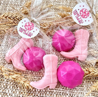 Western Disco Soap Favors - 2 Soaps Per Bag - Cowboy Girl Party Decor Pink Boot Bachelorette Bridal Shower, Sweet 16 Idea, Baby 1st Birthday