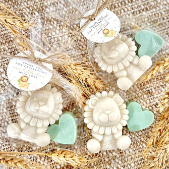 Lion Soap Favors - Safari Baby Shower Party Decorations, Girl Boy Boho Jungle Kids Wild One First Birthday Thank You Gift for Guests Bulk