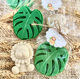 Lion and Leaf Soaps -- Safari Baby Shower Favors, Boy Girl Wild One 1st Birthday Party, Jungle Theme Thank You Gift For Guests in Bulk Decor