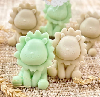 Baby Lion Soaps - Boy Baby Shower Favors, Safari Jungle Forest Theme Thank You Wild One 1st Birthday Green Decor, Boho Party Gift for Guests