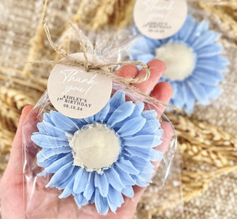 Dusty Blue Soap Favors - Daisy Baby Shower, Bridal Wedding Something Blue Before I Do Guest Party Gift Bulk, Retro Girl First Birthday Decor