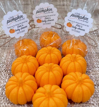 Mini Pumpkin Soap Favors - Baby Shower Favors Fall Little Halloween Party Decorations Baby Girl Boy Gender Neutral Bridal Wedding Decor Gift