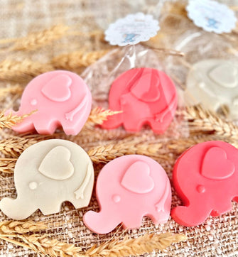 Girl Elephant Soap Favors - Baby Shower Little Peanut Thank You Gift for Guests in Bulk, Pink Kids Safari Themed Birthday Party Decorations