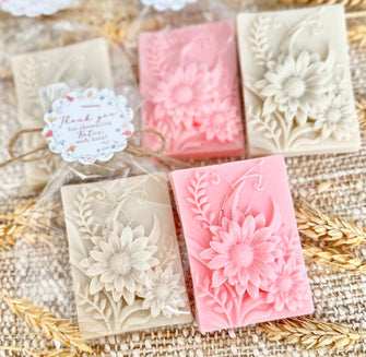 Wildflower Soap Favors - Baby In Bloom Girl, Boho Bridal Shower Garden Flower Floral Theme Gift for Guests in Bulk, Wedding Party Decor