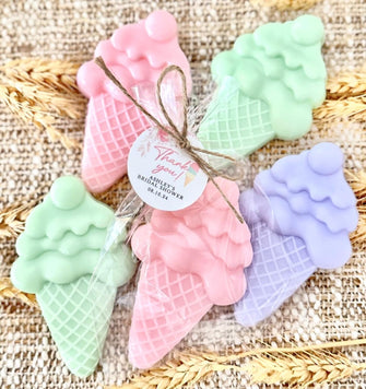 Ice Cream Shaped SOAP Favors - Shes Been Scooped Up Bridal Shower Wedding Party, 1st Birthday Decoration, Pastel Baby Sprinkle Summer Theme