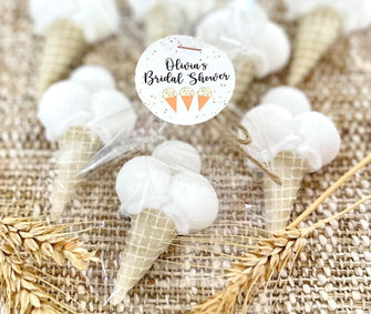 Ice Cream Shaped Soap Favors - She's Been Scooped Up Bridal Shower Decor, Boho Baby Sprinkle Theme Gift for Guests in Bulk, Birthday Party