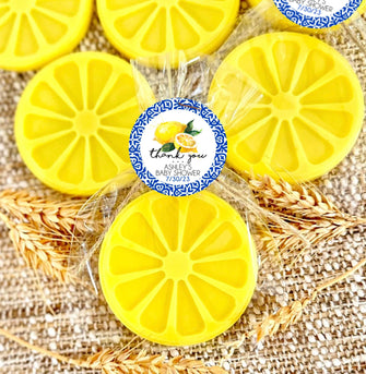 Lemon Soap Favors - Main Squeeze Bridal Shower Decor, Baby Sprinkle, Italian She Found Her Party Mediterranean Theme Gift for Guests in Bulk