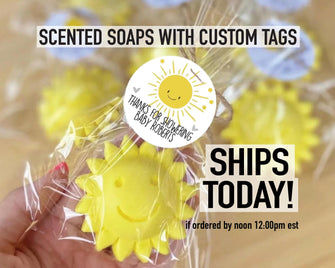 Sun Baby Shower Soaps - FRESH LEMON SCENT - You Are My Sunshine Baby Shower Favors, First Trip Around The Sun Decor 1st Birthday Party Gift